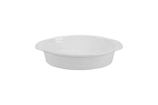 Fluted Oval Au Gratin Dish w/ Handle