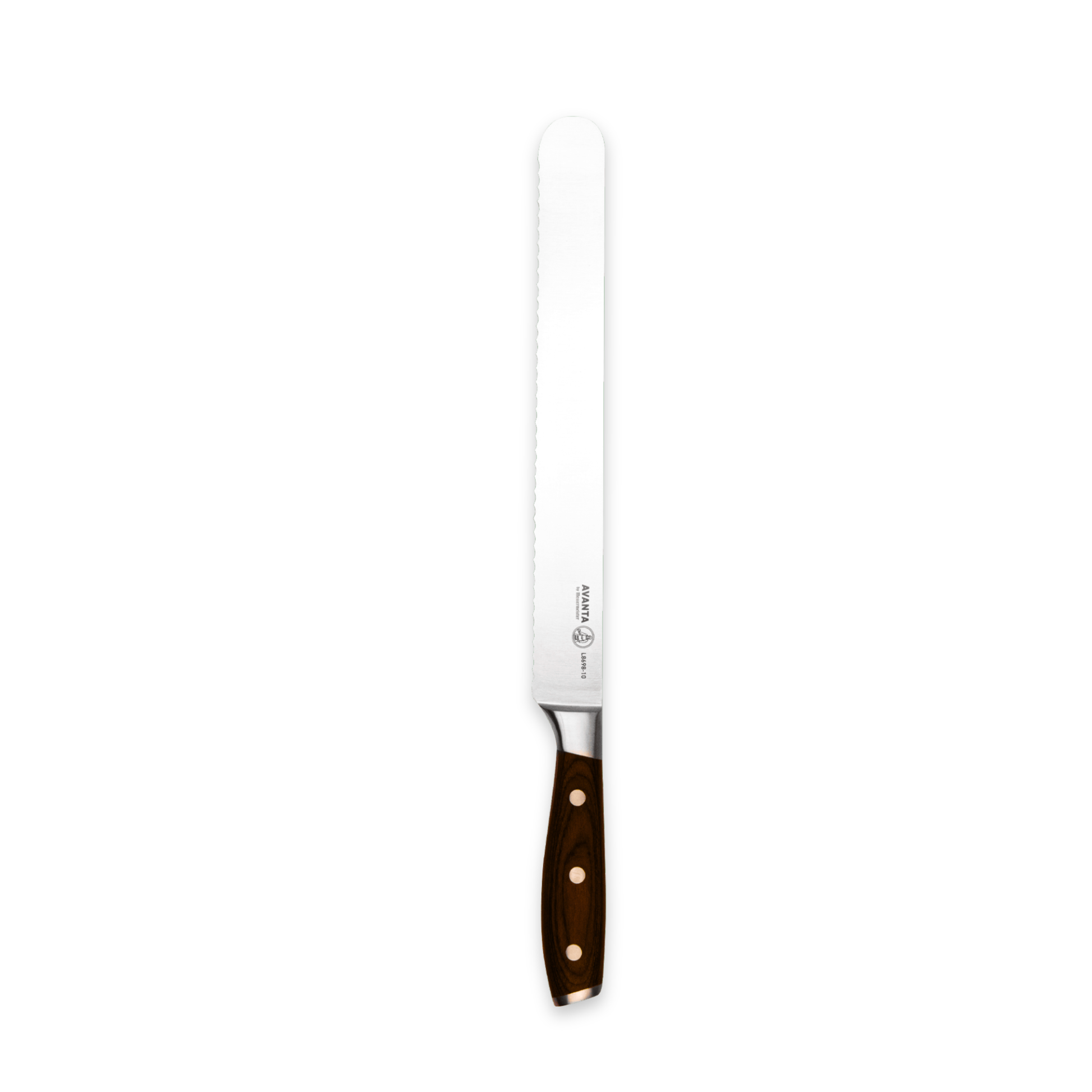 Knife with a wooden handle on a white background