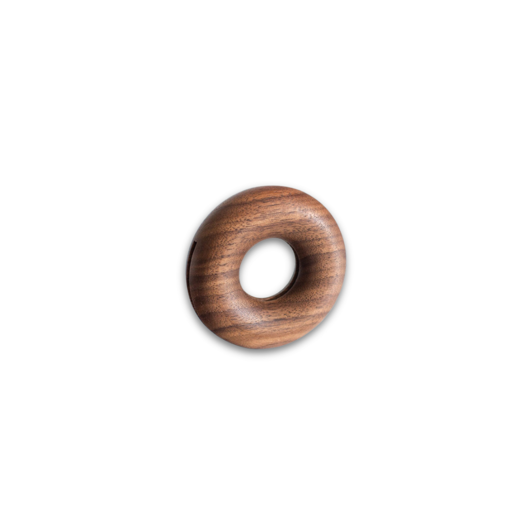 Wooden Donut Bag Clip - Black Walnut