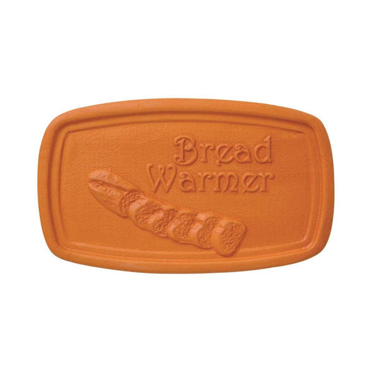 Orange bread warmer with a loaf of bread design on a white background
