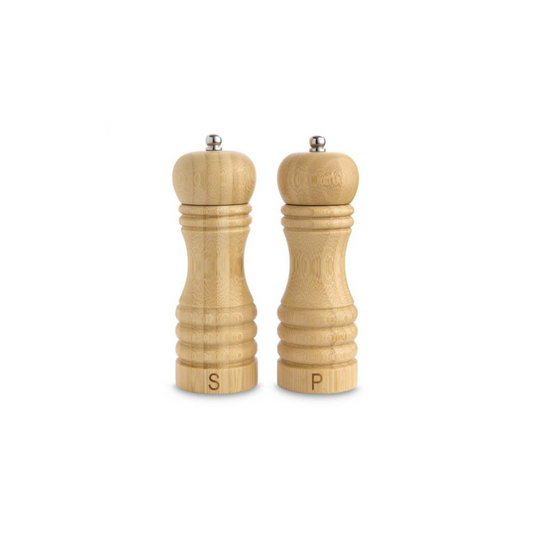 Add some flavor to your kitchen with HIC Kitchen's Bamboo Salt & Pepper Shakers! These mills have adjustable ceramic grinders for a perfect custom grind and can handle various types of peppercorns and salts. To fill, unscrew the top and wipe clean with a cloth to keep them looking fresh.