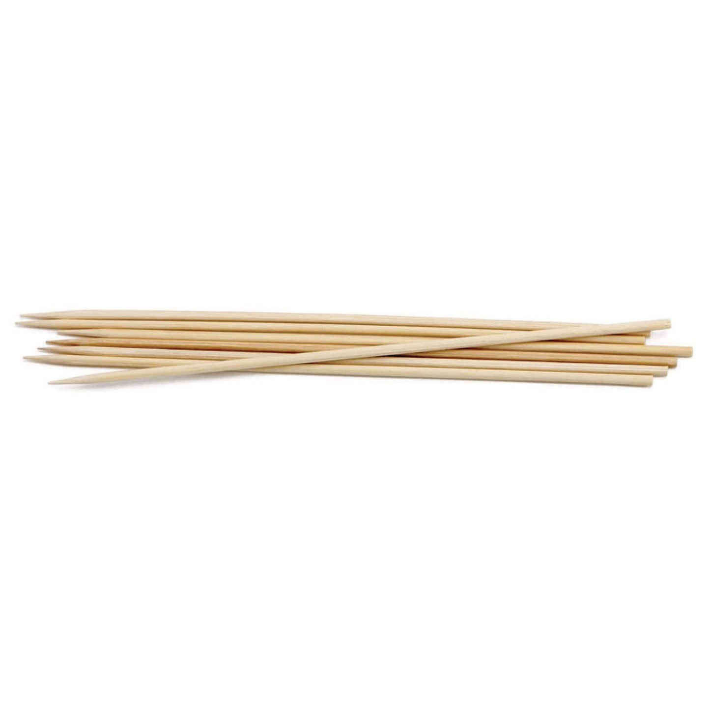 Bamboo skewers on a white background