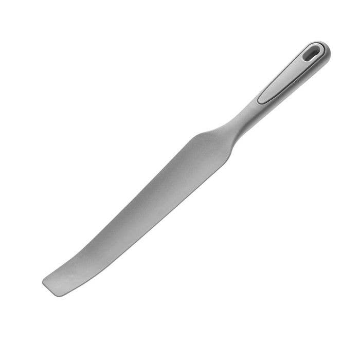 gray silicone spatula on a white background
