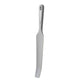 gray silicone kitchen spurtle with a gray handle on a white background