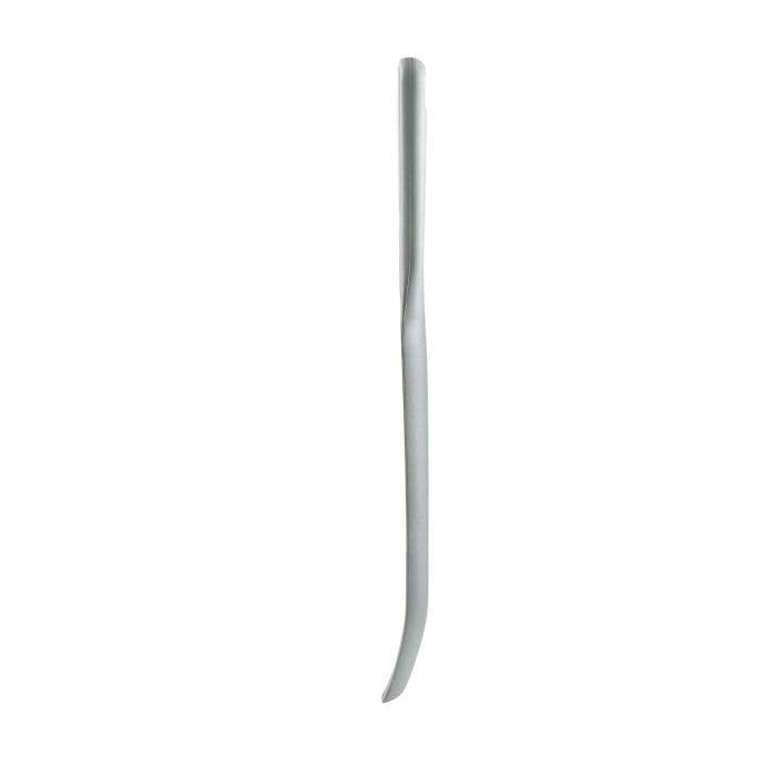 Long, thin gray spurtle on a white background