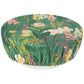 Floral-patterned fabric cover on a white bowl