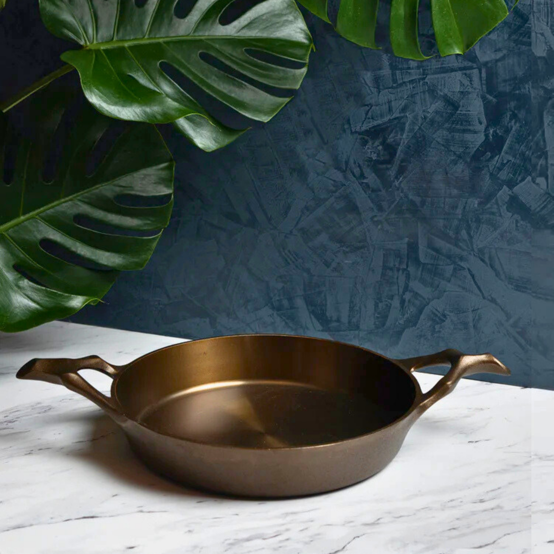 This gorgeous 12" braising pan comes with two handles, since we know heavy iron cookware deserves to be held with ease and assurance.