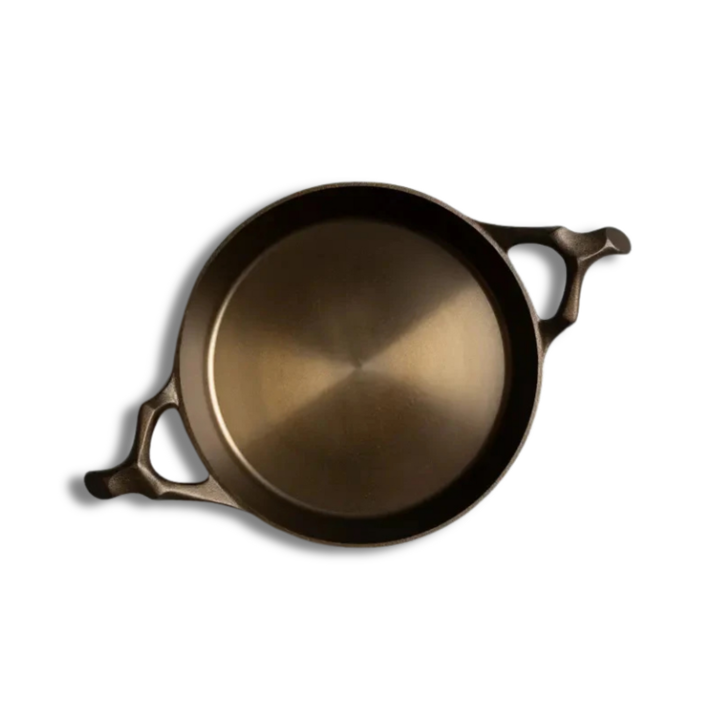 This gorgeous 12" braising pan comes with two handles, since we know heavy iron cookware deserves to be held with ease and assurance.