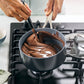 Perfect for simmering sauces, warming soups, or prepping small sides, the Valencia Pro 2-Quart Saucepan is a compact powerhouse in the kitchen. Crafted from hard anodized aluminum for superior strength and durability, it features a diamond-infused ceramic nonstick coating that delivers effortless release and quick cleanup—no soaking required.