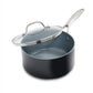 Perfect for simmering sauces, warming soups, or prepping small sides, the Valencia Pro 2-Quart Saucepan is a compact powerhouse in the kitchen. Crafted from hard anodized aluminum for superior strength and durability, it features a diamond-infused ceramic nonstick coating that delivers effortless release and quick cleanup—no soaking required.
