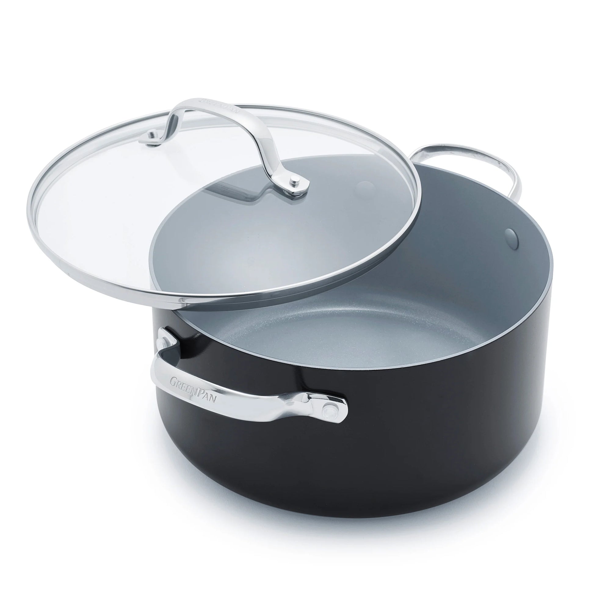 From comforting stews to pasta night perfection, the Valencia Pro 5.5 Quart Stock Pot is built to handle it all—beautifully. Crafted from ultra-durable, hard anodized aluminum and finished with a diamond-infused ceramic nonstick coating, it offers superior strength, scratch resistance, and effortless food release.