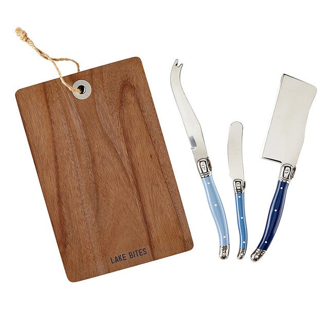 Cheese Board w/ Knives Book Box - Good Food Lake Mood