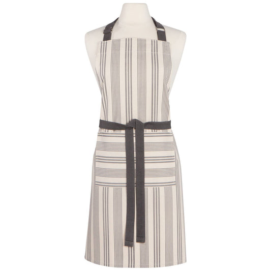Striped apron on a mannequin against a white background