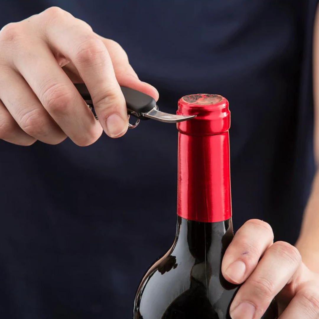 This versatile corkscrew isn’t just for wine; it also doubles as a trusty bottle opener for beers and other glass-bottled delights.