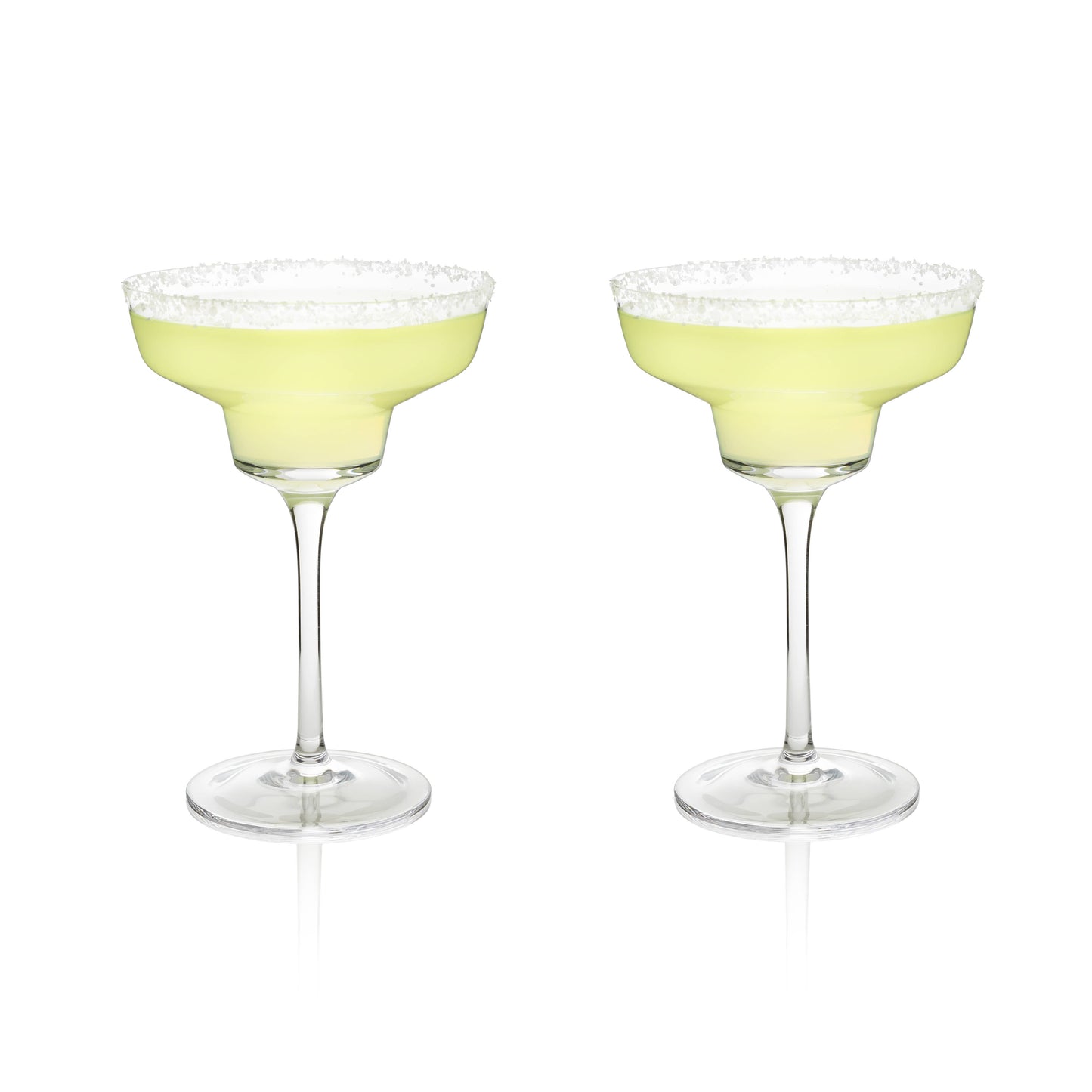 With sleek, modern angles, this margarita coupe offers a contemporary twist on a classic design, making it the perfect companion for a frothy, frozen margarita on a hot summer evening. Crafted from lead-free crystal, each glass holds 12 ounces and comes in a set of two. For lasting brilliance, hand washing is recommended.