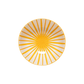 Round plate with yellow radial pattern on a white background