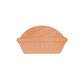 Pie-shaped object on a white background