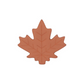 A terracotta-colored maple leaf-shaped item, likely a silicone baking mat or cookie cutter, shown on a solid white background.