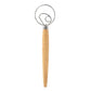 Danish Dough Whisk with wooden handle and metal head on a white background