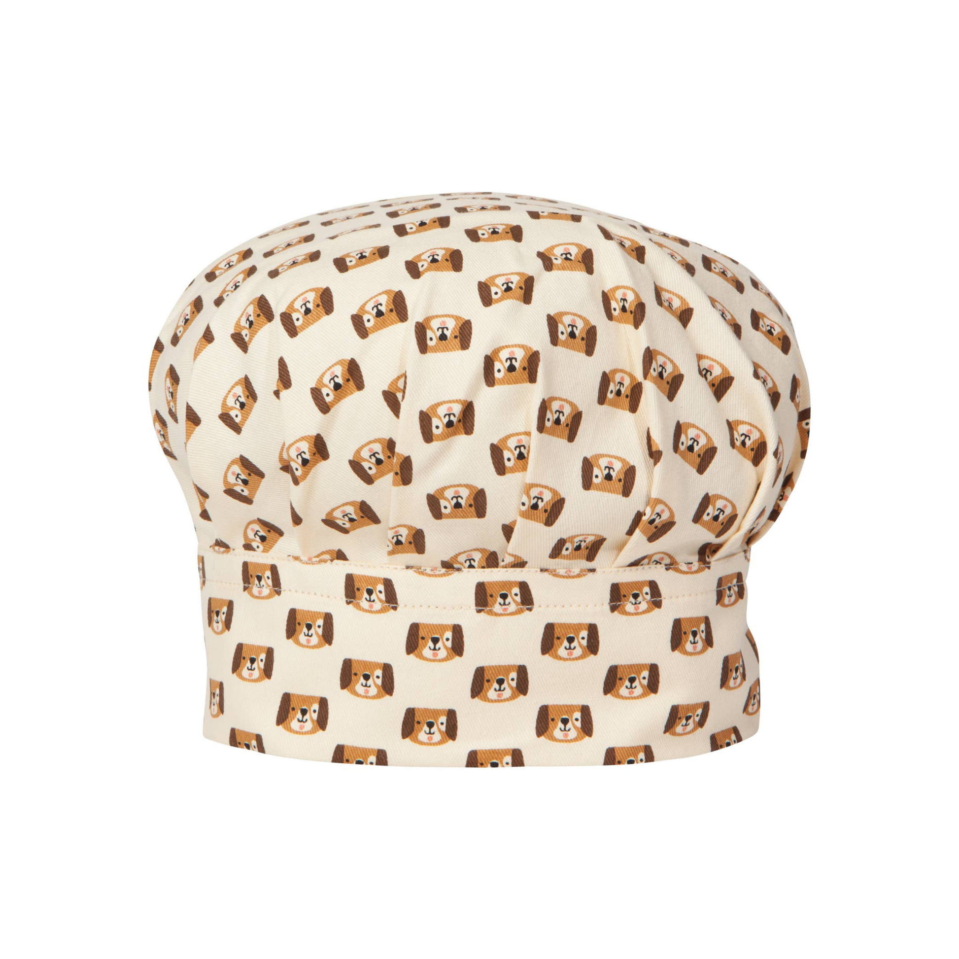 Chef's hat with dog pattern on a white background