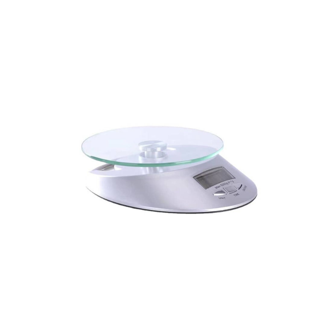 The Fox Run Digital Kitchen Scale offers precise weight measurements in pounds, grams, kilograms, and ounces, accurate to one decimal point. Designed with a durable ABS plastic body and a removable glass tray, it ensures easy cleaning and convenience.