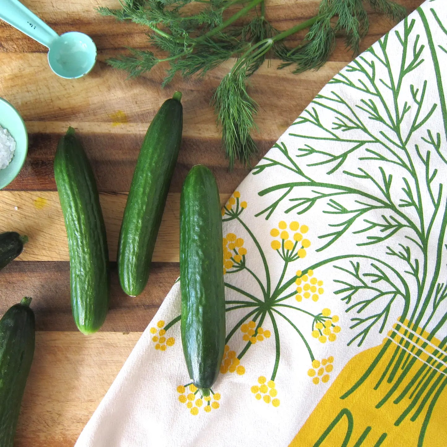 Our dill herb towel will freshen up your kitchen and brighten your everyday. The dillightful design is sure to make you smile.  Made from 100% flour sack cotton, our Beet It dish towel will only get softer and more absorbent over the years in your kitchen. This generously sized dish towel can handle small and big tasks in the kitchen as well as household chores.