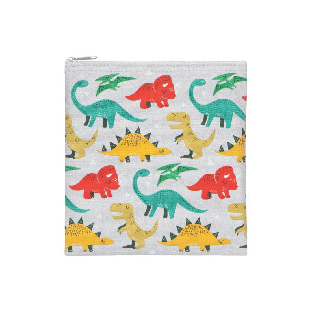  set of two snack bags feature a dinosaur pattern 