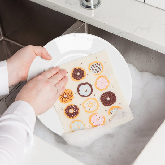 Donut let kitchen chores get you down—sweeten up your cleaning routine with the Donuts Swedish Sponge Cloth!