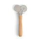 Pizza cutter with wooden handle on a white background