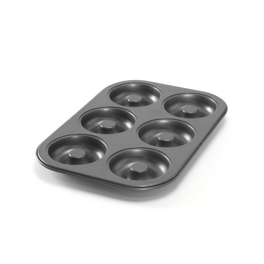 A donut pan makes a fun addition to your collection of specialty baking pans. Baked donuts taste great and typically have less calories than the fried version (though you'd never know it!) This pan features a nonstick surface for easy release and quick cleanup. Plus, you won't need (*ahem*) "deep frying" skills to make them - just pop them in the oven! With this donut pan, you can have your cake (doughnuts?) and eat it, too!