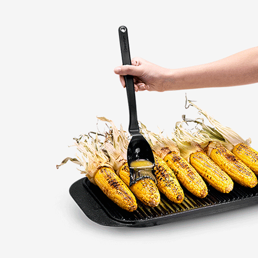 BBQ Brizzle is a silicone basting brush that scoops up sauce, drizzles to baste on or off the grill, and sits up with no drips. No more mess - just a Brizzle of love for your best-grilled dishes. Let the summer (and grilling) season begin!