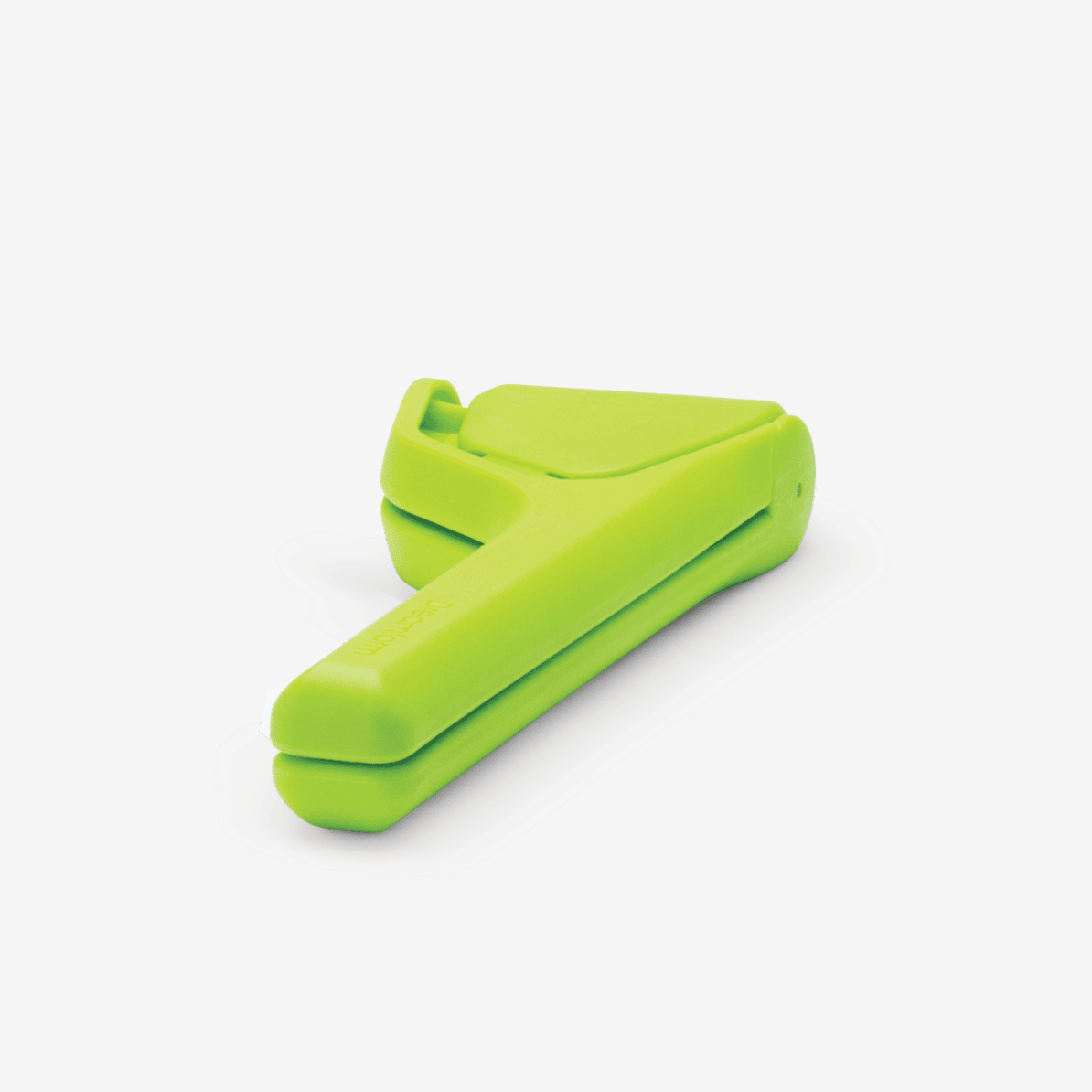 Side view of lime juicer on a white background