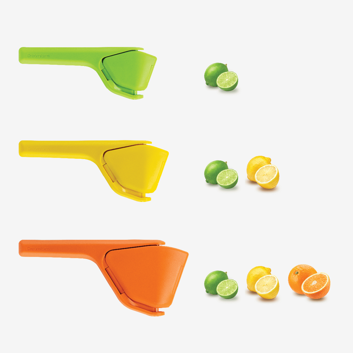 Fluicer in green is the ultimate citrus juicer that folds and stores easily. Its hinged design reduces effort and includes a pip catcher for precise juice flow. Smallest Fluicer in the family made for limes.