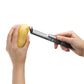 Sharple – the self-sharpening vegetable peeler that brings efficiency to your kitchen. The unique safety cover features a built-in ceramic ball sharpener, automatically honing the razor-sharp Japanese stainless steel blade every time you open or close the protective case.