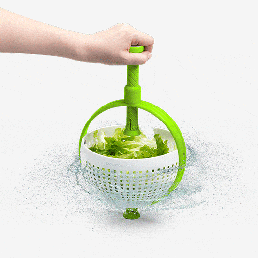 Spin and dry with ease using Spina! This versatile straining colander doubles as an in-sink salad spinner with a 3-quart/12-cup capacity. Non-slip foot and large basket prevent spills, and the handle offers a "quick stop" brake for fast and convenient storage. Upgrade your kitchen game with Spina today!