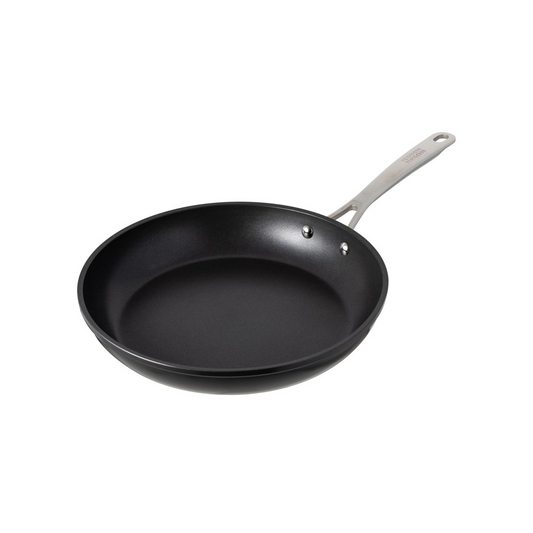 Greet the day with 12" Easy Pro Frying Pan, a no-fuss kitchen staple that will make whipping up meals a delight! Cook up breakfast, make an omelet for lunch, fry fish for dinner - this pan gets the job done with even heat distribution for perfect frying.