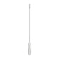 Long metal cleaning brush with a white handle on a white background