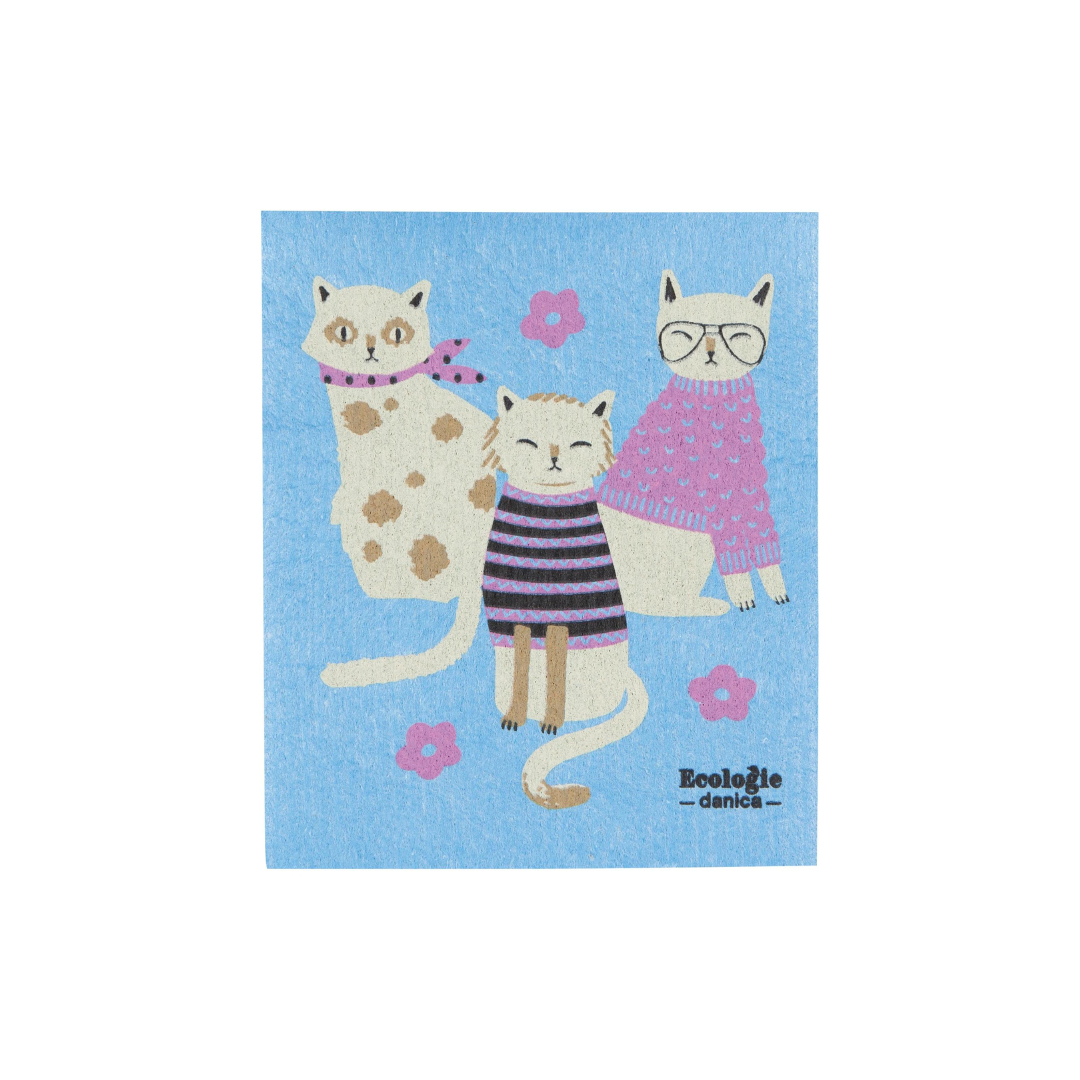 Join the cool cats club by adding this Feline Fine Swedish Dishcloth by Ecologie to your cleaning arsenal. 