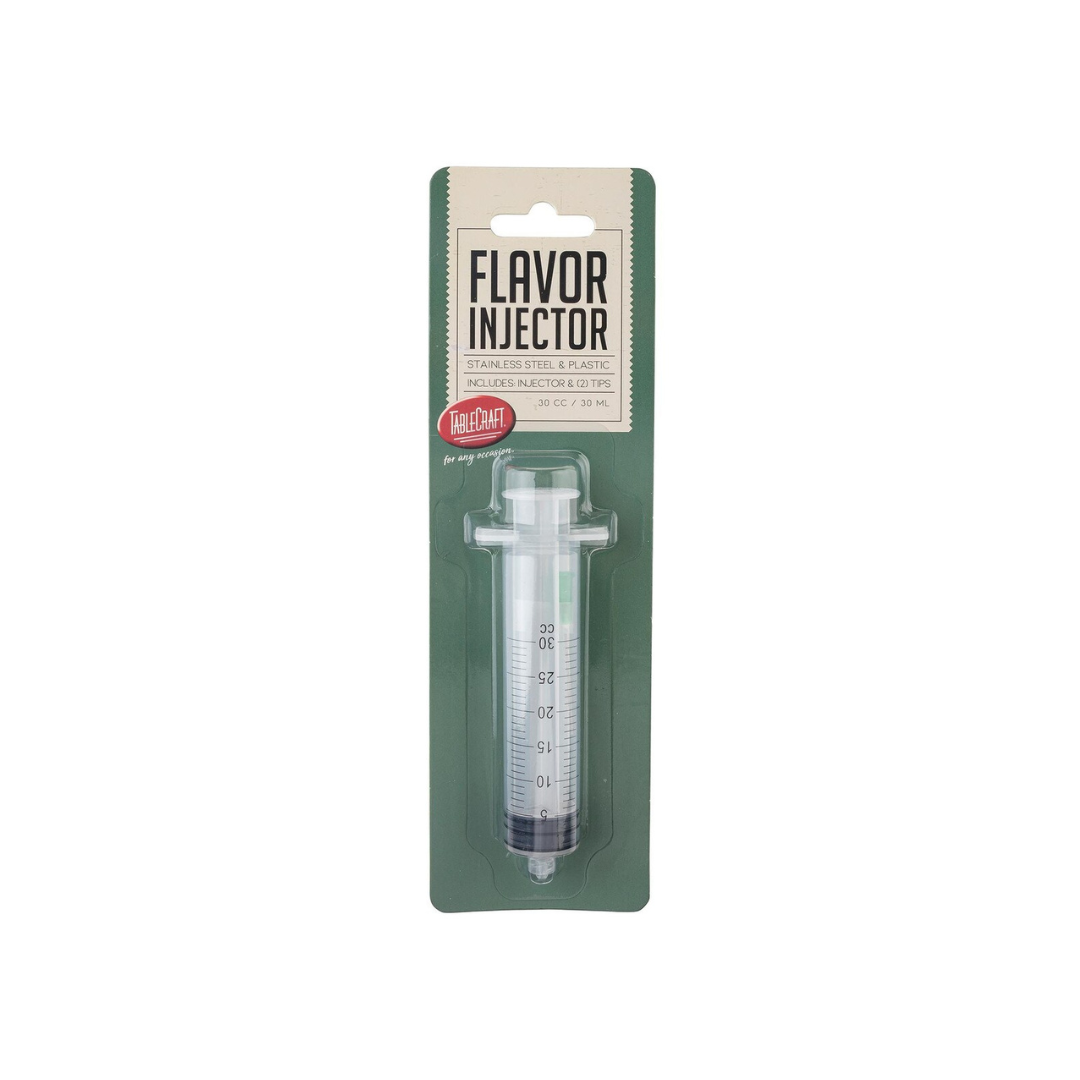  1 oz Flavor Injector! This handy tool lets you inject marinades deep into meat, fish, or poultry for maximum flavor and moisture. 