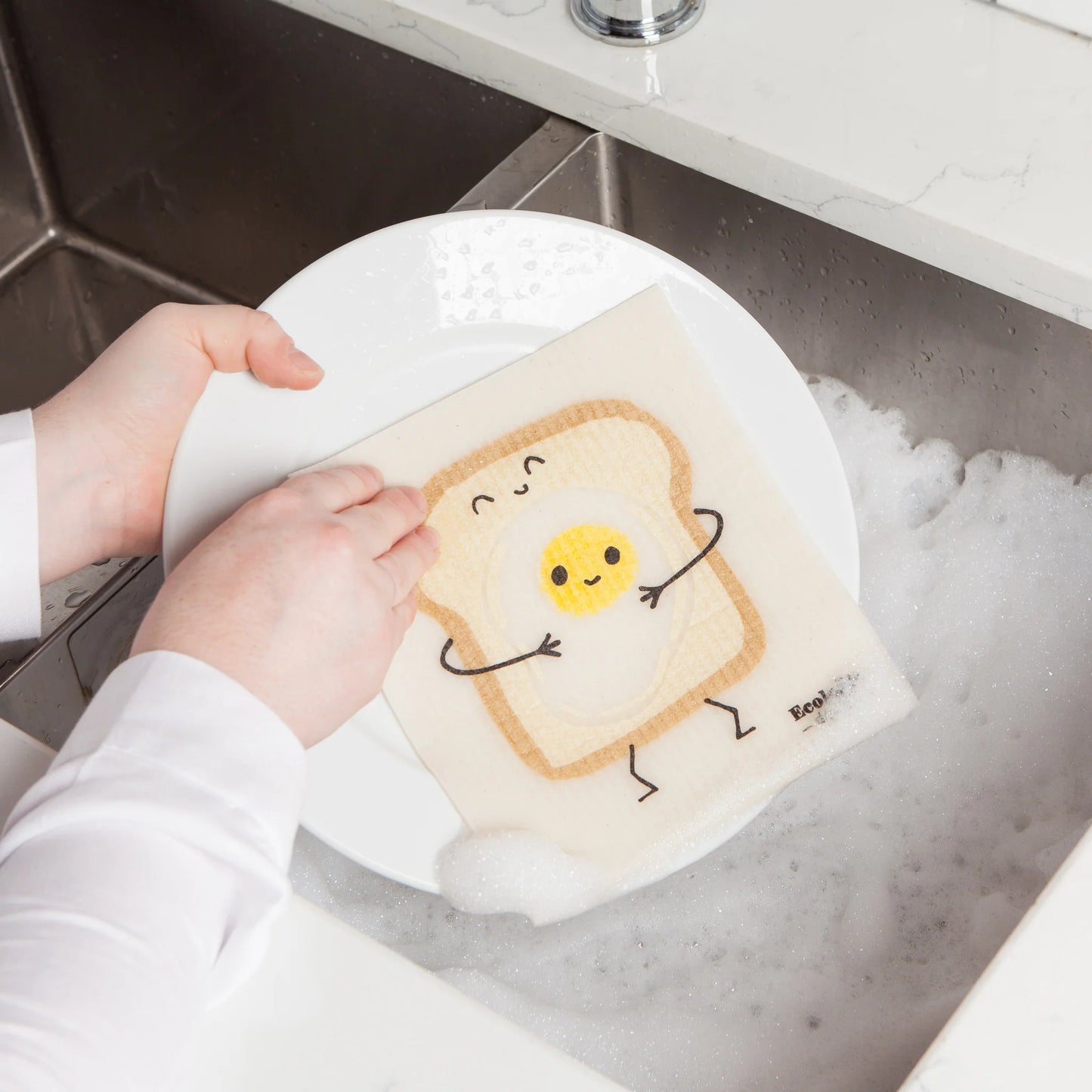 Scrub-a-dub the day away with this Funny Food Swedish Dishcloth by Ecologie.