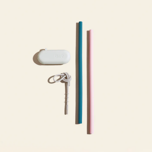 Traveler Silicone Straw 2-Pack - Blue & Pink