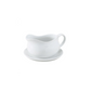 24 ounce porcelain white gravy boat with serving dish. 