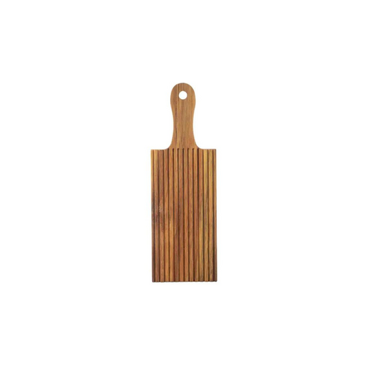 Acacia Wood Gnocchi Board. Designed for making perfectly ridged gnocchi, simply roll your dough over the furrowed paddle to create traditional, textured pasta.