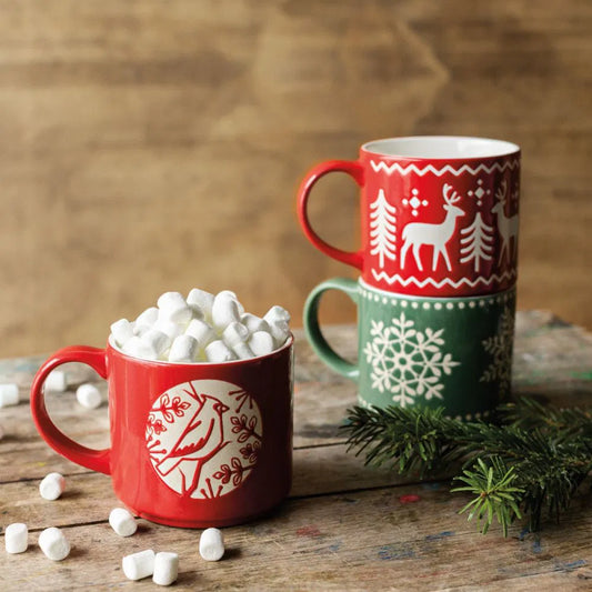  Good Tidings Cardinal Stacking Mug from Now Designs! Perfect for everything from your morning coffee to a soothing nighttime chamomile, this charming mug features vibrant, holiday-themed patterns that spread joy with every sip. 