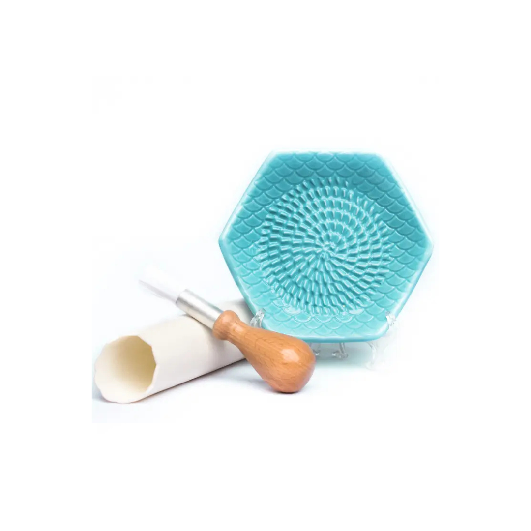 Ceramic Grater Set - Turquoise - 3 Piece Set