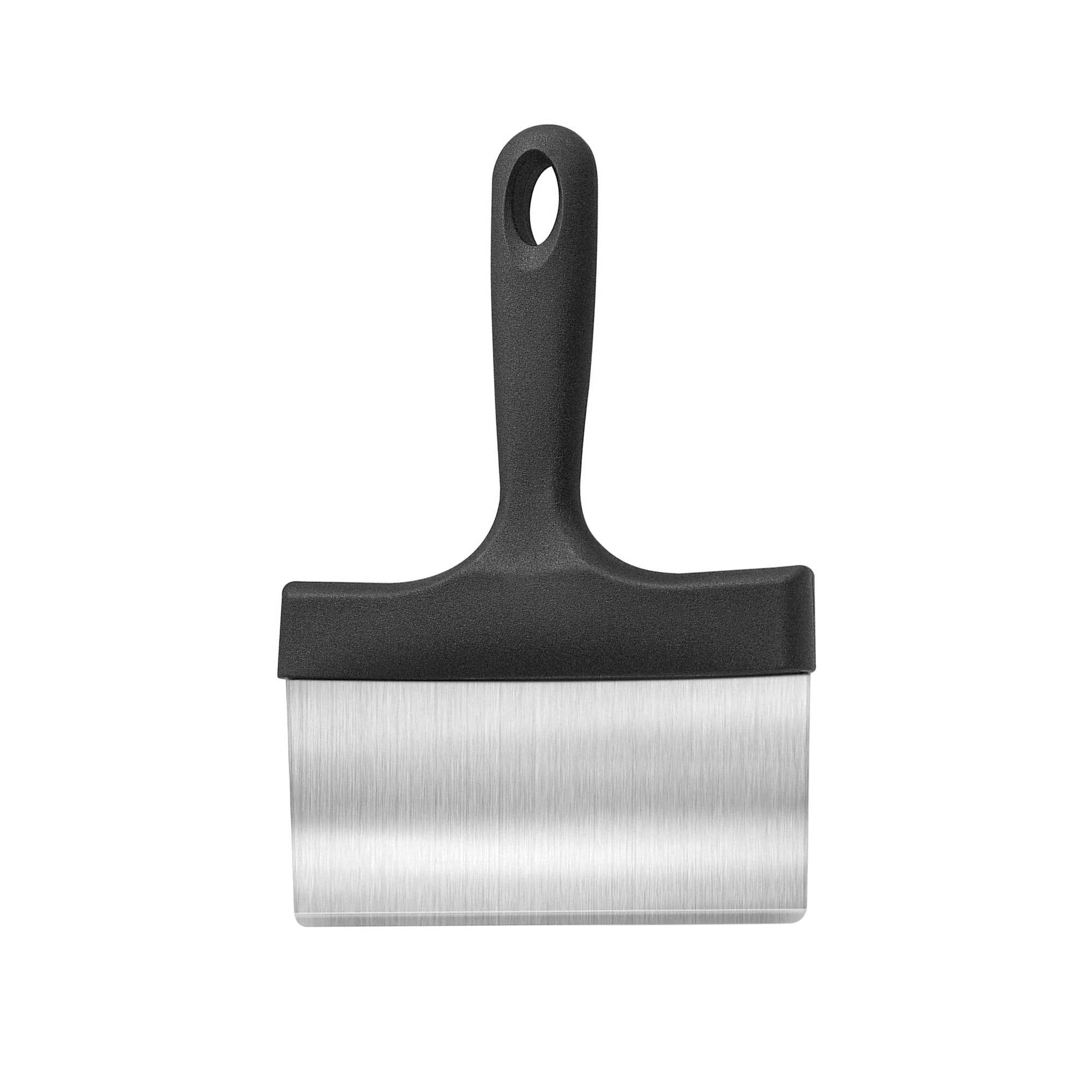 The Stainless Steel Griddle Scraper makes cleaning effortless with its beveled edge, designed to cut through grease and grime with ease. Constructed from durable stainless steel, it withstands tough jobs and frequent use. 