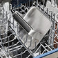 Metal griddle press in dishwashers top rack. 
