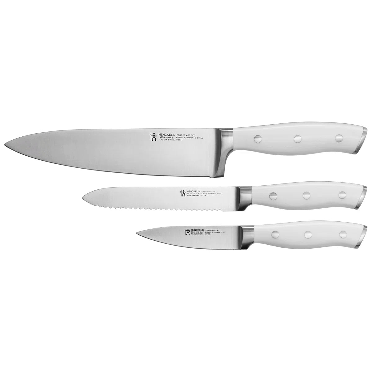 Forged Accent 3-pc Starter Knife Set - White