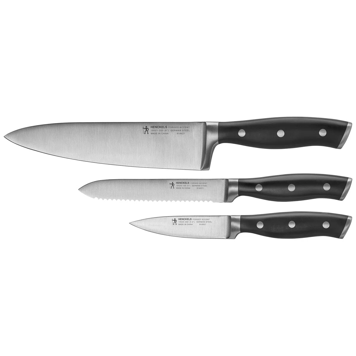 Forged Accent 3-pc Starter Knife Set - Black