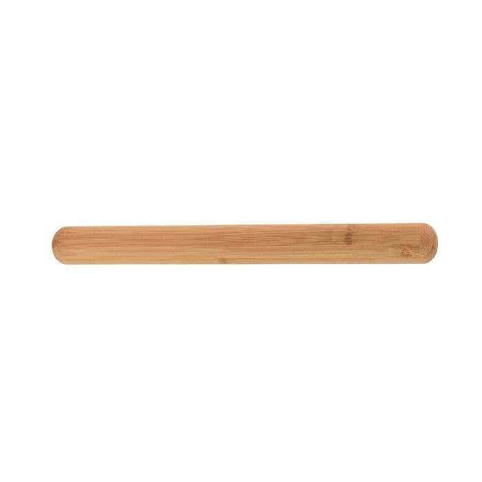 Wooden rolling pin on a white background